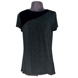 Cupio short sleeve tee with faux leather accent Size S